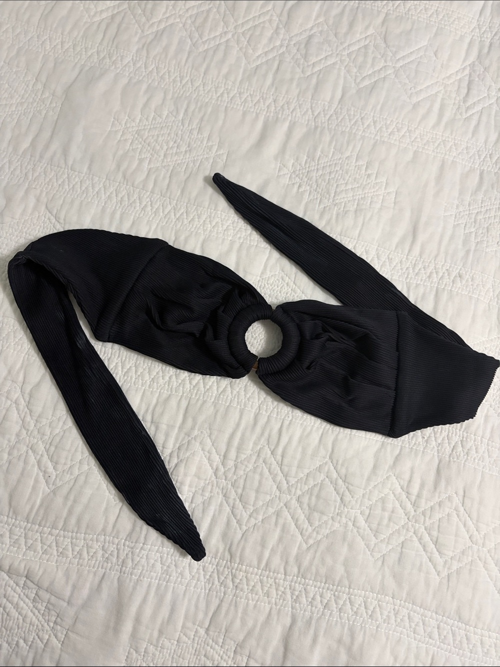 Kulani Kinis Black Ring-Detail Bikini Top